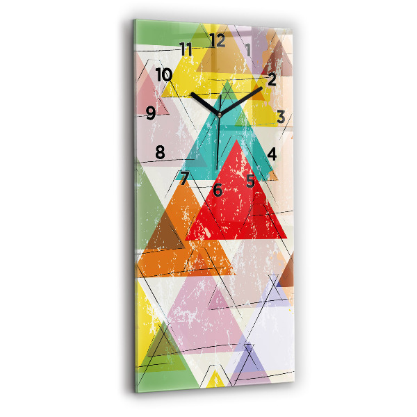 Vertical wall clock Geometric Triangles