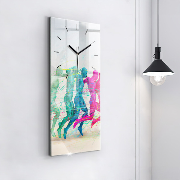 Vertical wall clock Colorful people