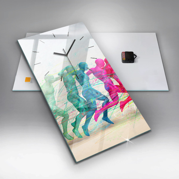 Vertical wall clock Colorful people