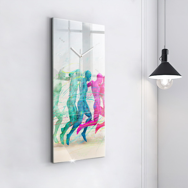 Vertical wall clock Colorful people