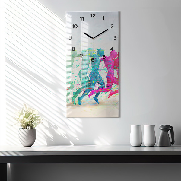 Vertical wall clock Colorful people