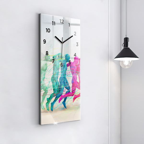 Vertical wall clock Colorful people