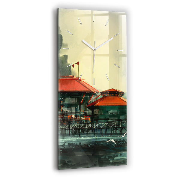 Vertical wall clock Fishing village