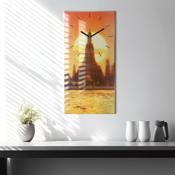 Vertical wall clock Wat arun bangkok thailand