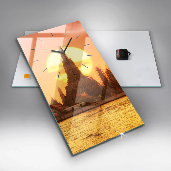 Vertical wall clock Wat arun bangkok thailand