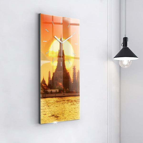 Vertical wall clock Wat arun bangkok thailand