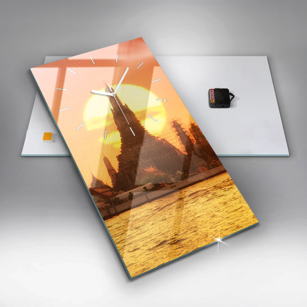 Vertical wall clock Wat arun bangkok thailand