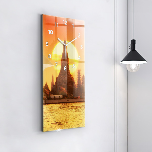 Vertical wall clock Wat arun bangkok thailand