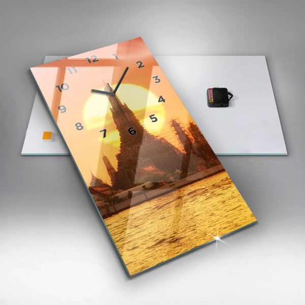 Vertical wall clock Wat arun bangkok thailand