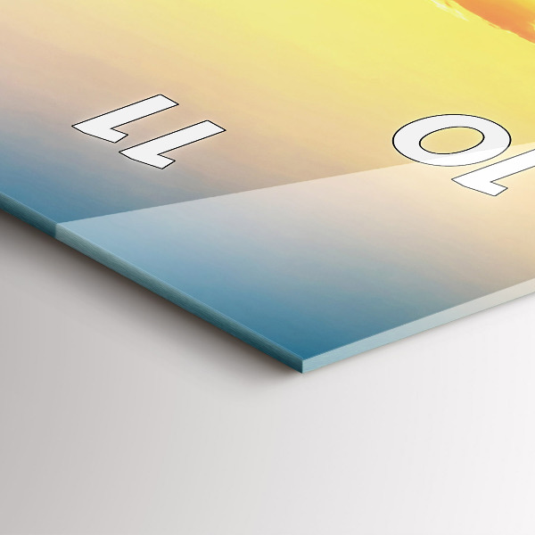 Vertical wall clock Sunset over the hills