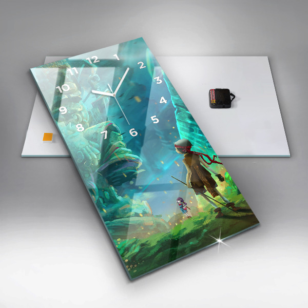 Vertical wall clock Children in the forest