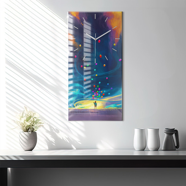 Vertical wall clock Baby and balloons