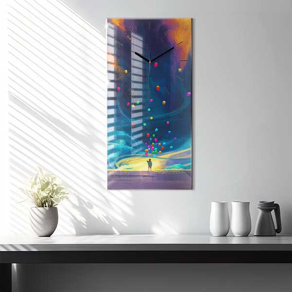 Vertical wall clock Baby and balloons