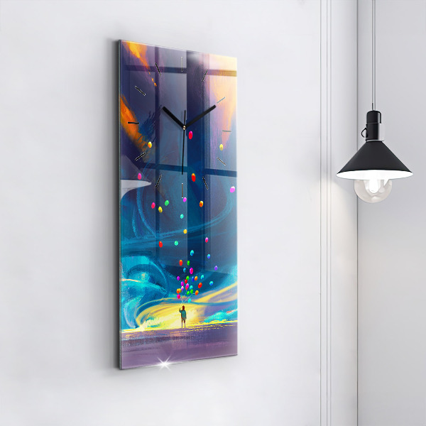 Vertical wall clock Baby and balloons