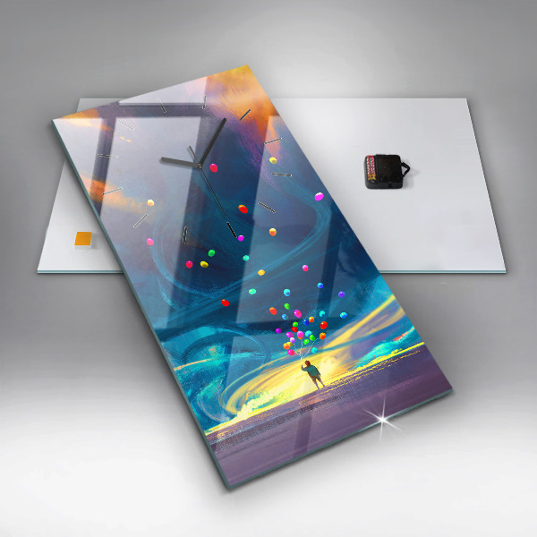 Vertical wall clock Baby and balloons