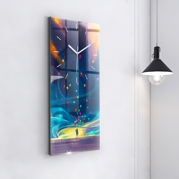 Vertical wall clock Baby and balloons