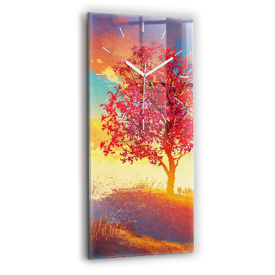 Vertical wall clock Autumn Landscape