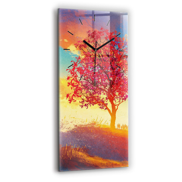 Vertical wall clock Autumn Landscape