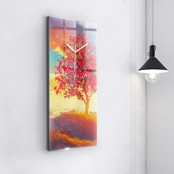Vertical wall clock Autumn Landscape