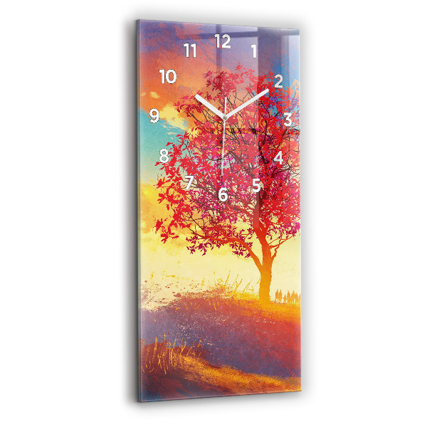Vertical wall clock Autumn Landscape