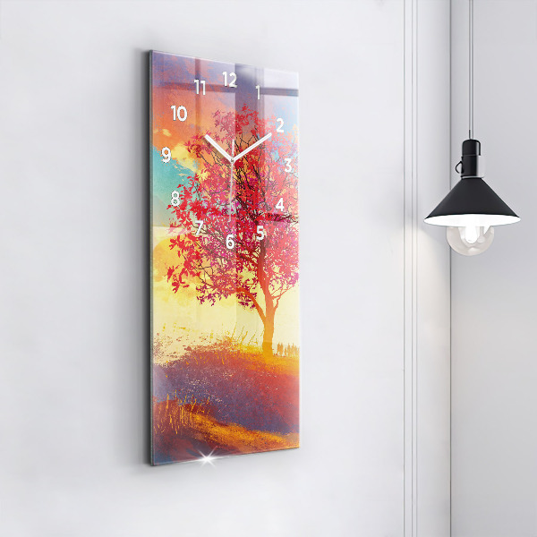 Vertical wall clock Autumn Landscape