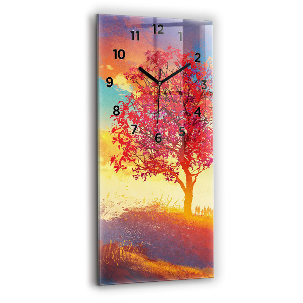 Vertical wall clock Autumn Landscape