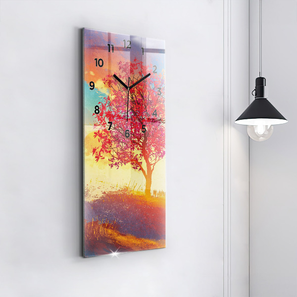 Vertical wall clock Autumn Landscape