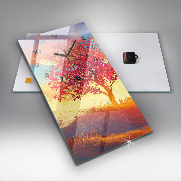 Vertical wall clock Autumn Landscape