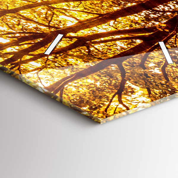 Vertical wall clock Forest landscape in the sun