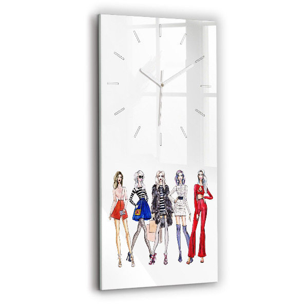 Vertical wall clock Fashionable girls