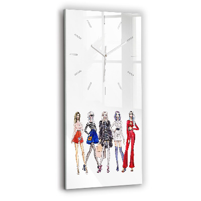 Vertical wall clock Fashionable girls