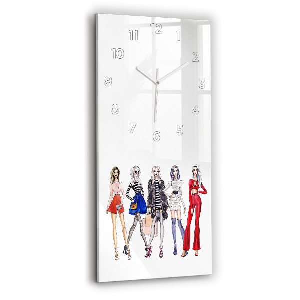 Vertical wall clock Fashionable girls