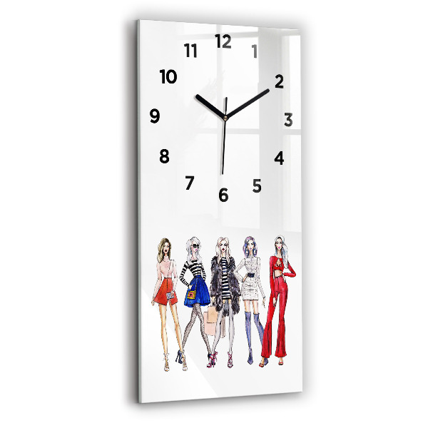 Vertical wall clock Fashionable girls