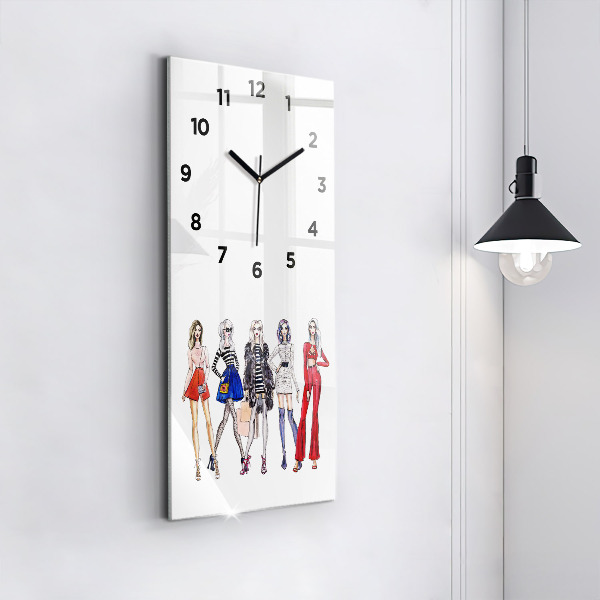 Vertical wall clock Fashionable girls