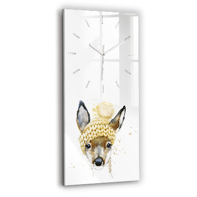 Vertical wall clock A deer