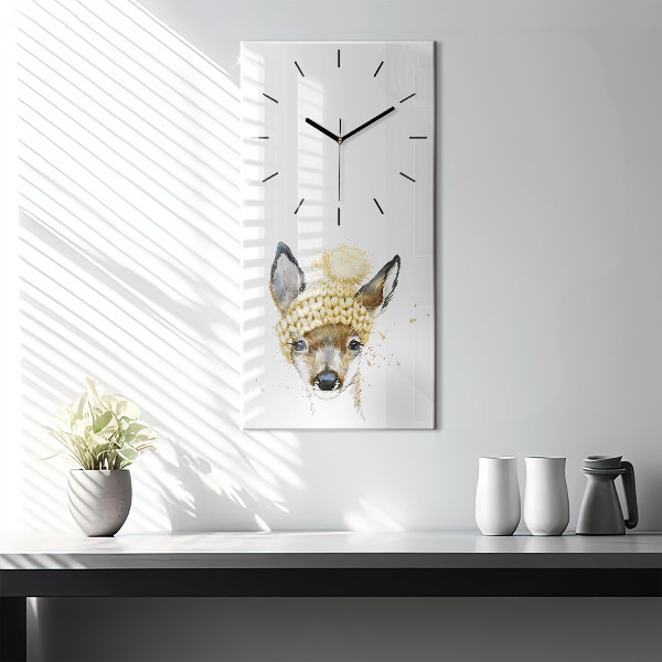 Vertical wall clock A deer