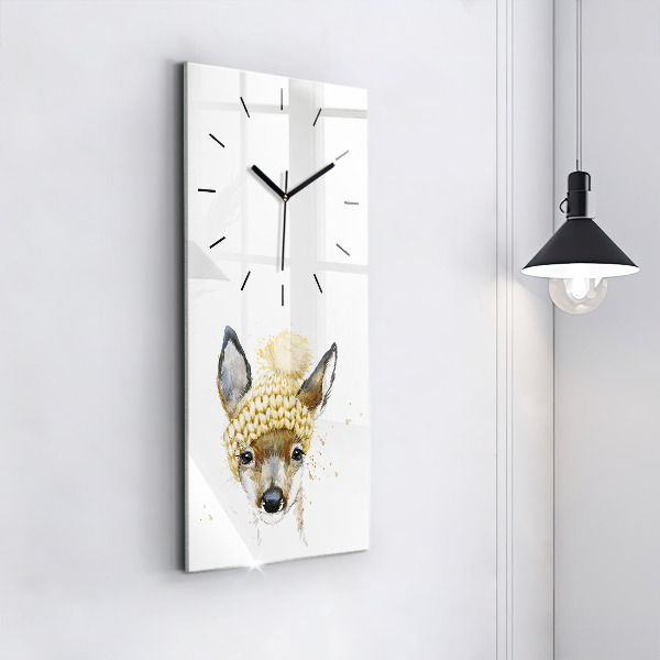 Vertical wall clock A deer