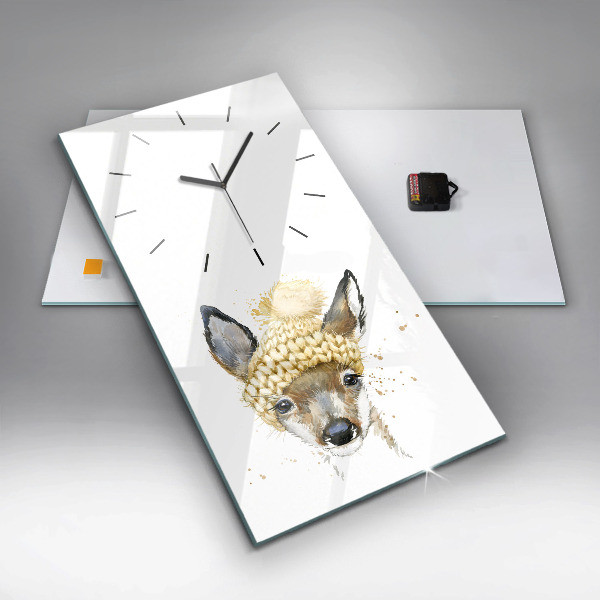 Vertical wall clock A deer