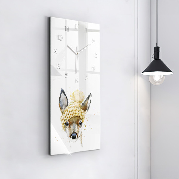 Vertical wall clock A deer