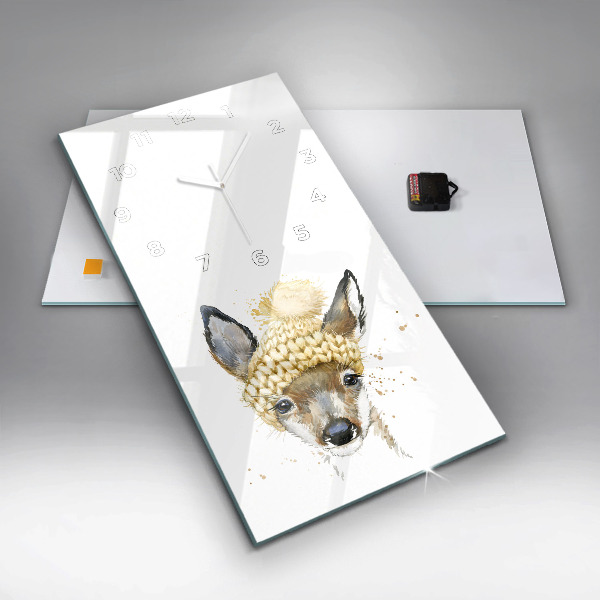 Vertical wall clock A deer