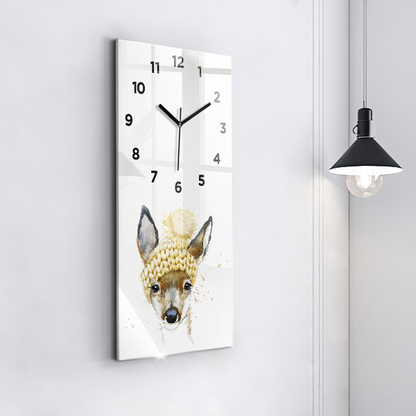 Vertical wall clock A deer