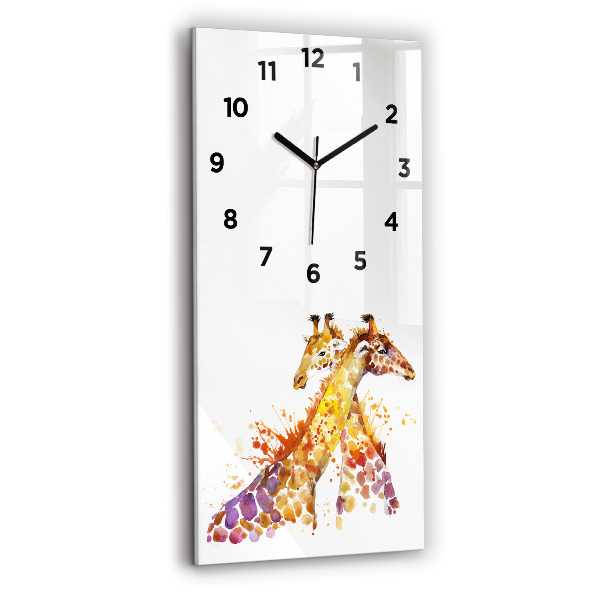 Vertical wall clock Giraffe - watercolor