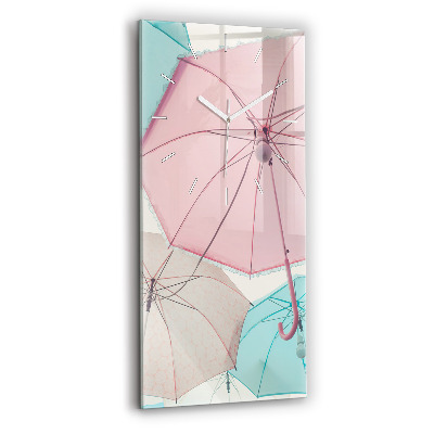 Vertical wall clock Pastel umbrellas