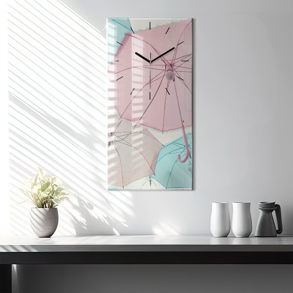 Vertical wall clock Pastel umbrellas