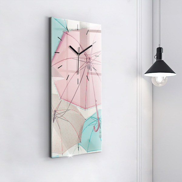 Vertical wall clock Pastel umbrellas