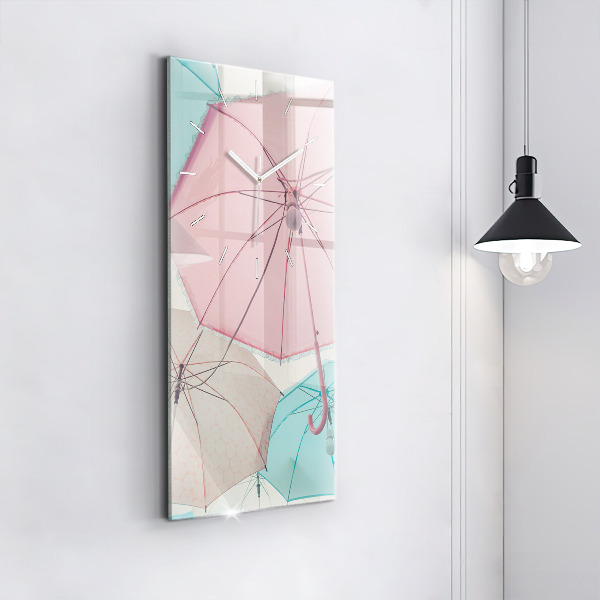 Vertical wall clock Pastel umbrellas