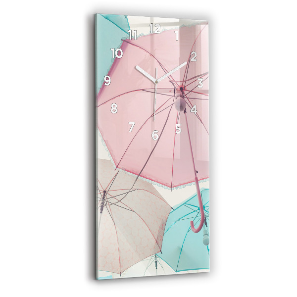 Vertical wall clock Pastel umbrellas