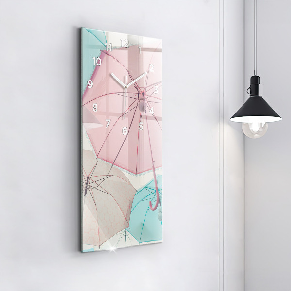 Vertical wall clock Pastel umbrellas