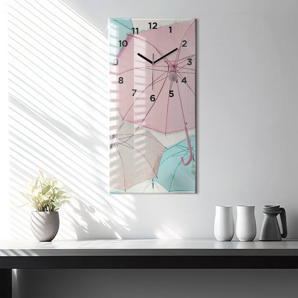 Vertical wall clock Pastel umbrellas