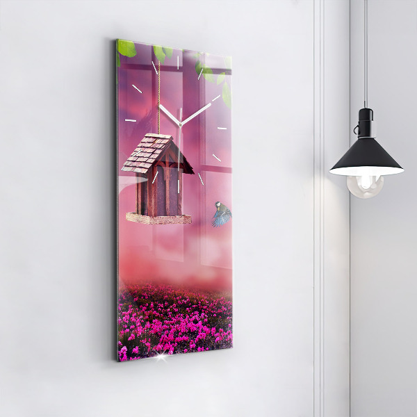 Vertical wall clock Birdhouse